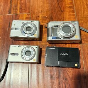 Lot Of 4 Panasonic LUMIX Digital Cameras BROKEN“Parts/Repair-Only”Read Info Blw